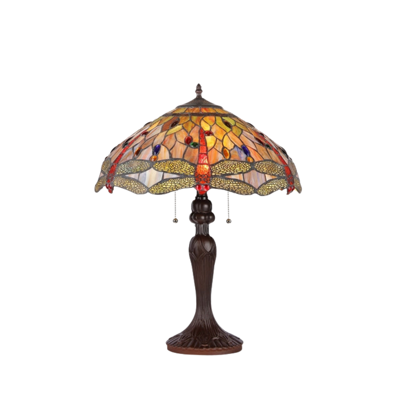 25-inch Tiffany Inspired Table Lamp Anisoptera Purity Dragonfly by Chloe Lighting