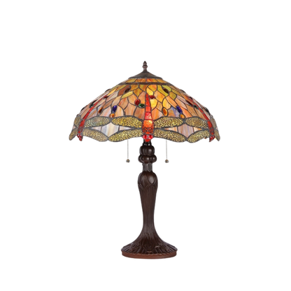 25-inch Tiffany Inspired Table Lamp Anisoptera Purity Dragonfly by Chloe Lighting