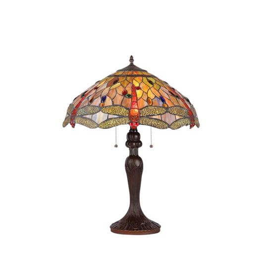 25-inch Tiffany Inspired Table Lamp Anisoptera Purity Dragonfly by Chloe Lighting