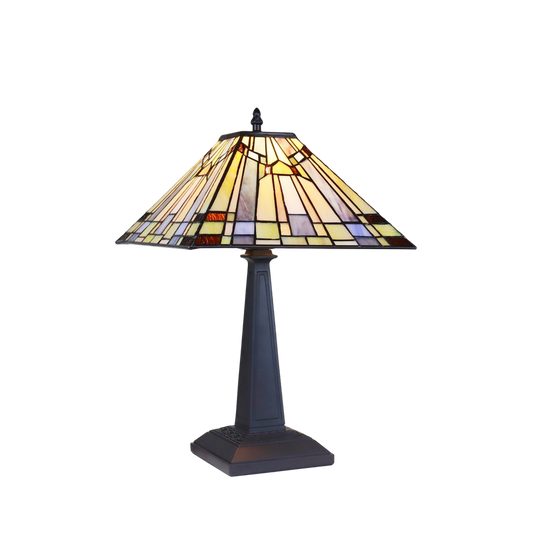 18-inch Tabletop Tiffany Lamp Kinsey Mission by Chloe Lighting