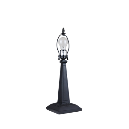 View of lamp base and hardware without shade. Tabletop Tiffany Lamp Kinsey Mission by Chloe Lighting
