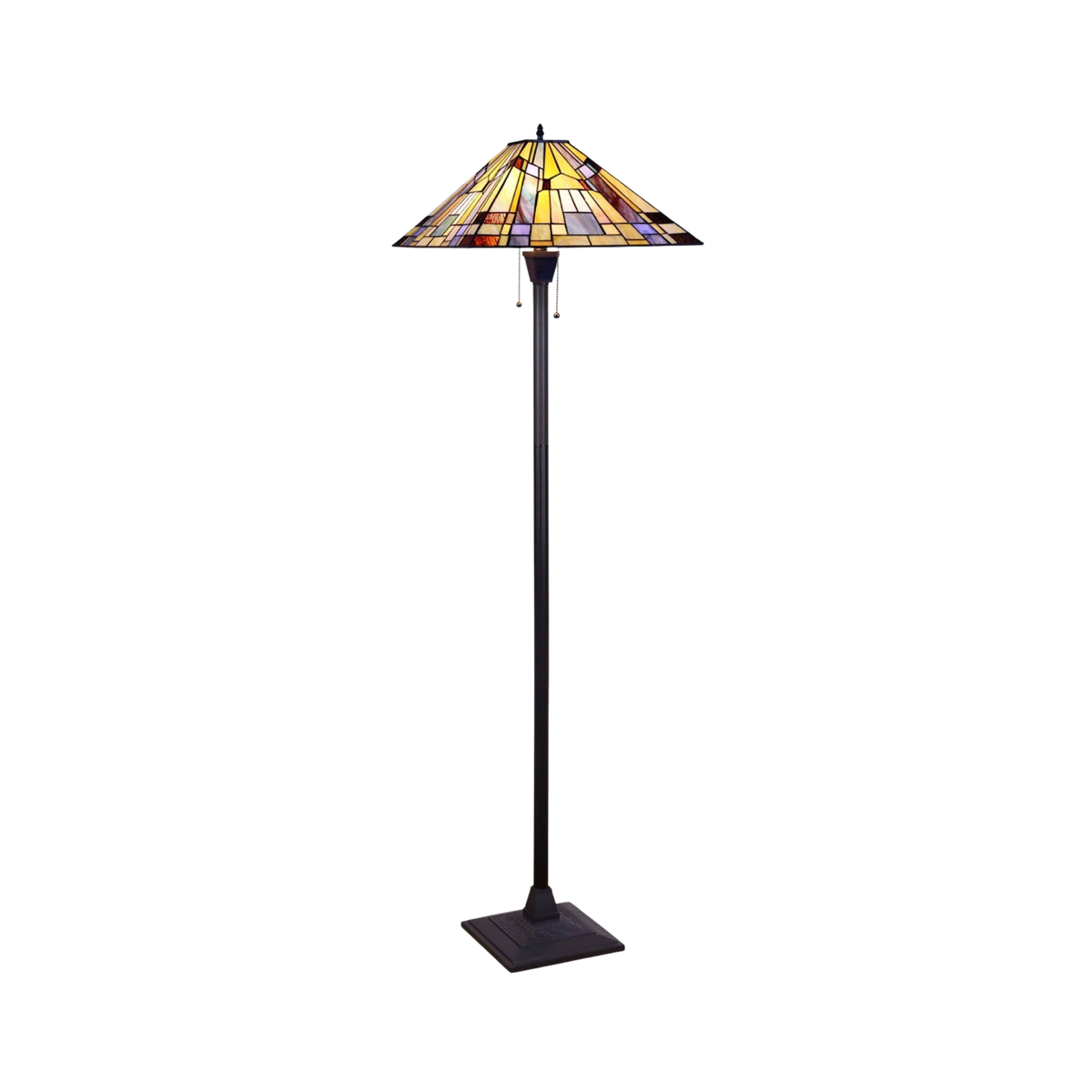 66-inch Tiffany Glass Floor Lamp Kinsey Mission by Chloe Lighting