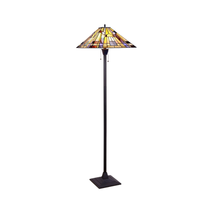 66-inch Tiffany Glass Floor Lamp Kinsey Mission by Chloe Lighting