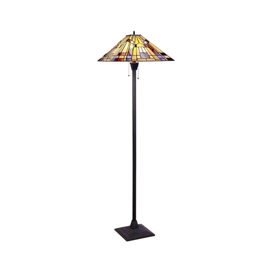 66-inch Tiffany Glass Floor Lamp Kinsey Mission by Chloe Lighting
