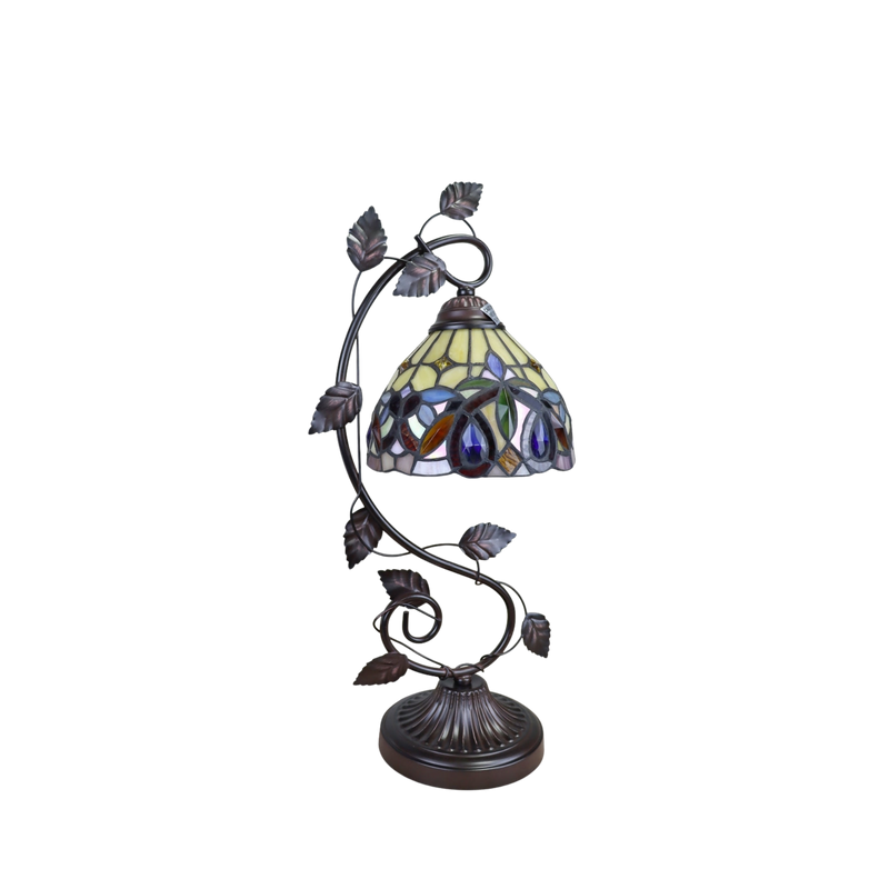 Unlit view. Tiffany Like Table Lamp Serenity Victorian by Chloe Lighting