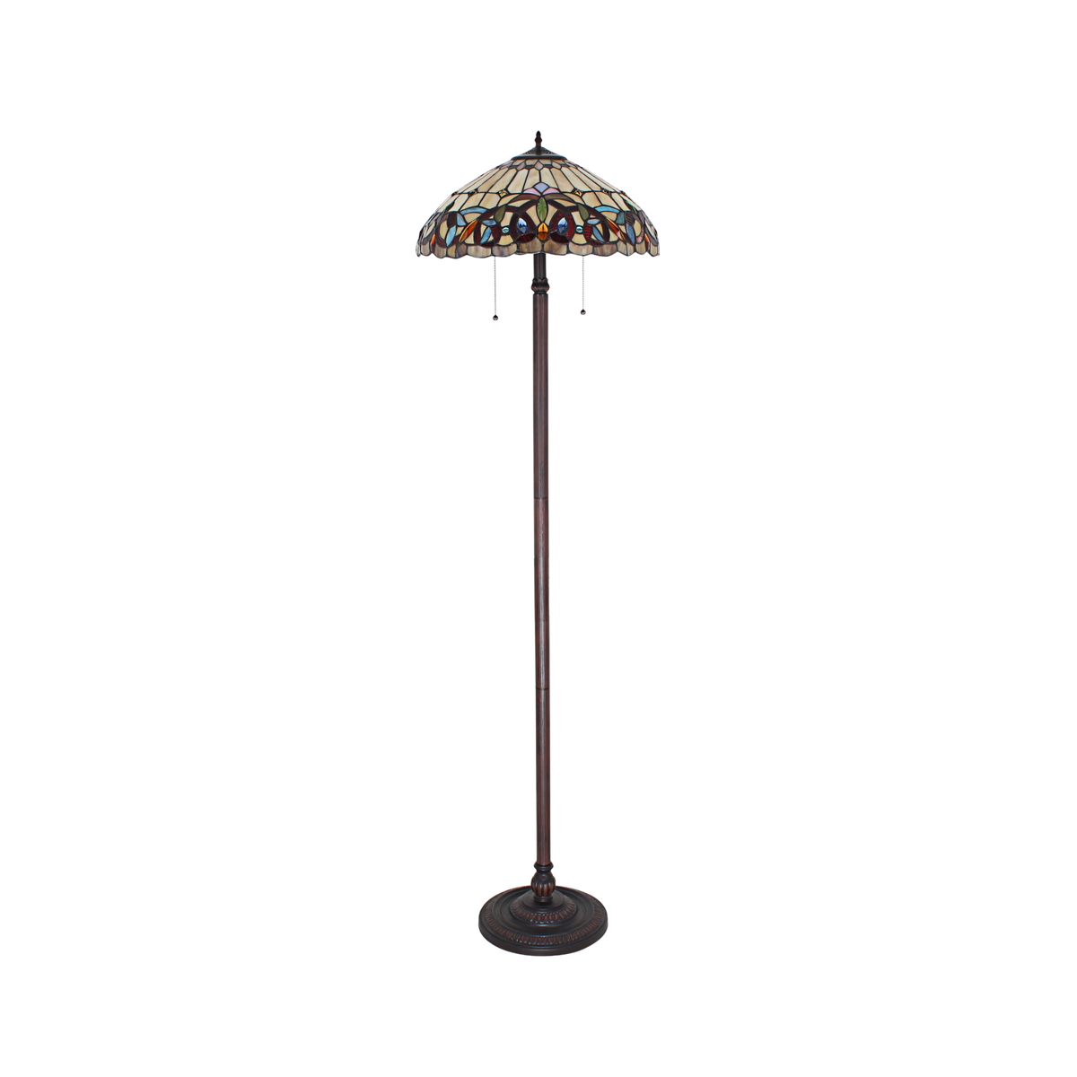 Unlit view. 65-inch Tiffany Style Floor Lamp Serenity Victorian by Chloe Lighting