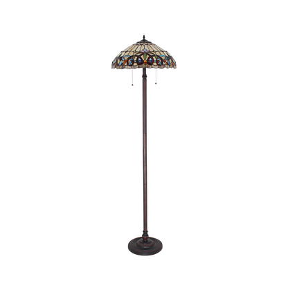 Unlit view. 65-inch Tiffany Style Floor Lamp Serenity Victorian by Chloe Lighting