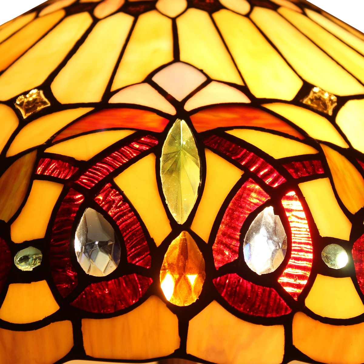 Close-up view of shade. Tiffany Style Floor Lamp Serenity Victorian by Chloe Lighting