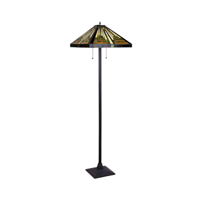 Unlit view. 65-inch Tiffany Type Floor Lamp Innes Mission by Chloe Lighting