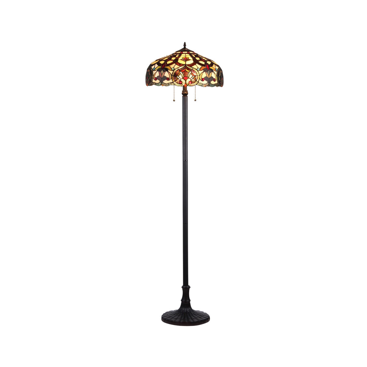 65-inch Tiffany Stained Glass Floor Lamp Sadie Victorian by Chloe Lighting