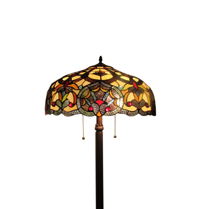 Close-up view of shade. Tiffany Stained Glass Floor Lamp Sadie Victorian by Chloe Lighting
