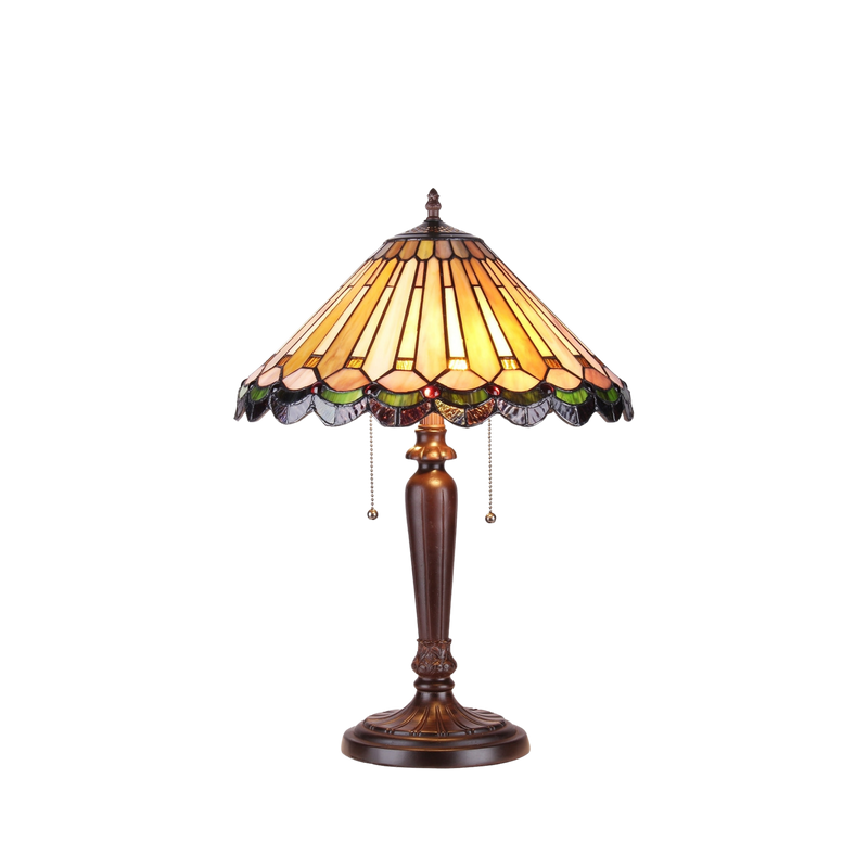 22-inch Tiffany Style Table Lamp Inez Geometric by Chloe Lighting