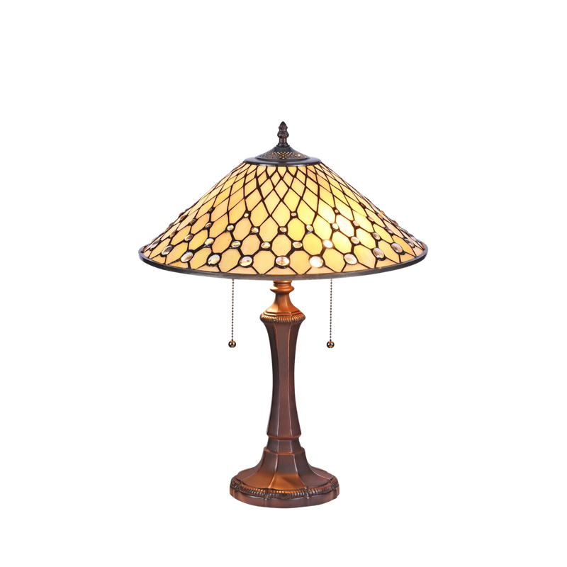 22-inch Tiffany Stained Glass Table Lamp Fanny Geometric by Chloe Lighting