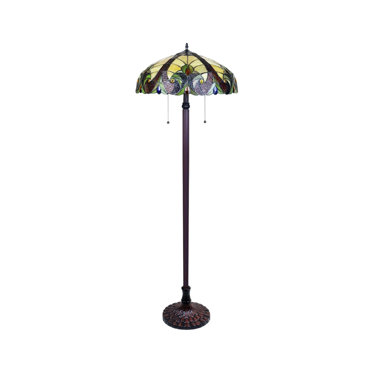 Unlit view. 65-inch Tiffany Style Floor Lamp Adia Victorian by Chloe Lighting
