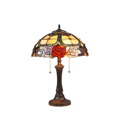 22-inch Tiffany Glass Table Lamp Simone Floral by Chloe Lighting