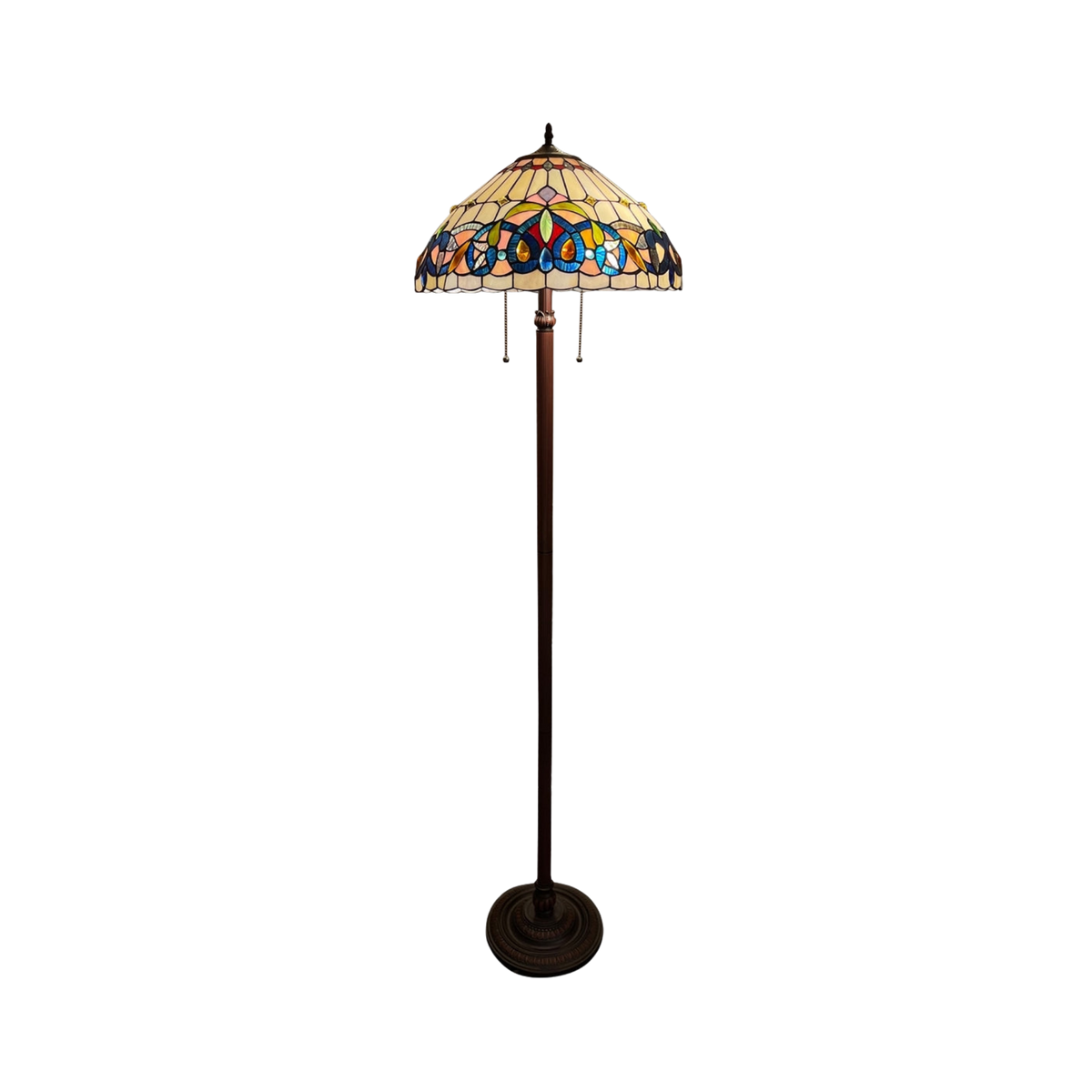 66-inch Tiffany Stained Glass Floor Lamp Serenity Victorian by Chloe Lighting