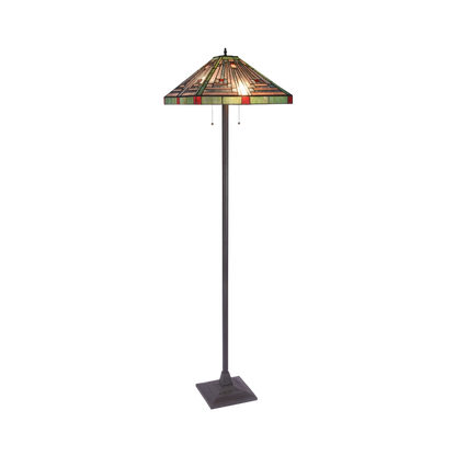 66-inch Tiffany Glass Floor Lamp Innes Mission by Chloe Lighting