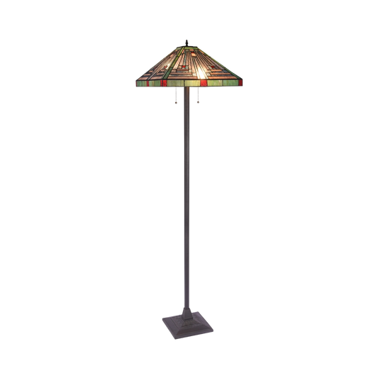 66-inch Tiffany Glass Floor Lamp Innes Mission by Chloe Lighting