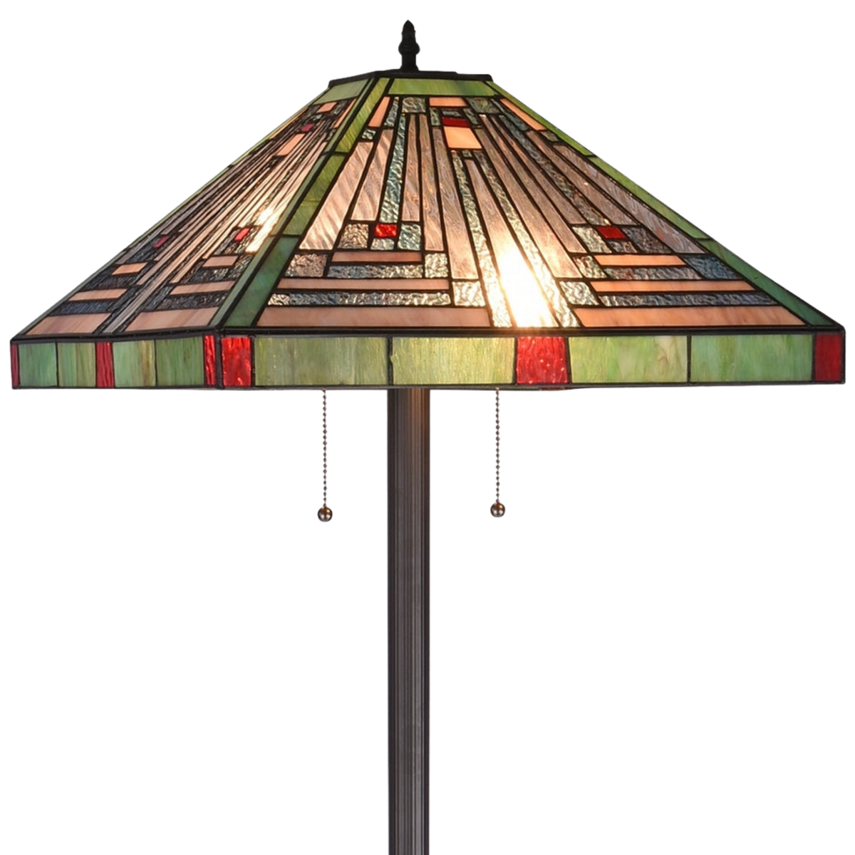 Close-up view of shade. Tiffany Glass Floor Lamp Innes Mission by Chloe Lighting