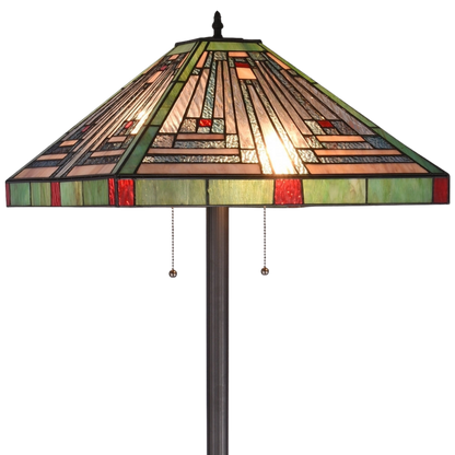 Close-up view of shade. Tiffany Glass Floor Lamp Innes Mission by Chloe Lighting