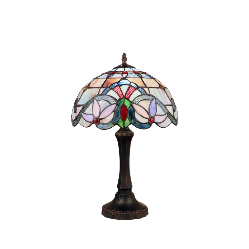 20-inch Tiffany Stained Glass Table Lamp Viola Victorian by Chloe Lighting