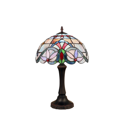 20-inch Tiffany Stained Glass Table Lamp Viola Victorian by Chloe Lighting