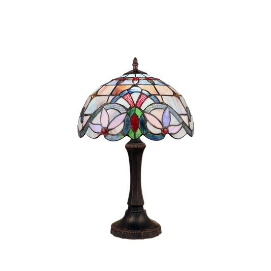 20-inch Tiffany Stained Glass Table Lamp Viola Victorian by Chloe Lighting