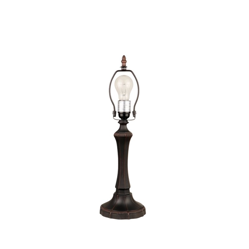 View of lamp base and hardware without shade. Tiffany Stained Glass Table Lamp Viola Victorian by Chloe Lighting