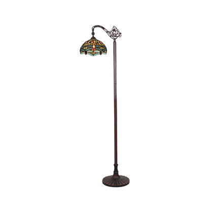 64-inch Tiffany Glass Floor Lamp Empress Dragonfly Reading by Chloe Lighting
