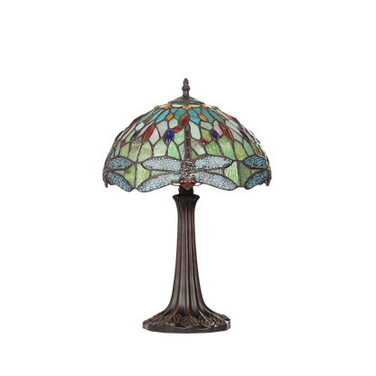 Unlit view. Tiffany Inspired Table Lamp Empress Dragonfly by Chloe Lighting