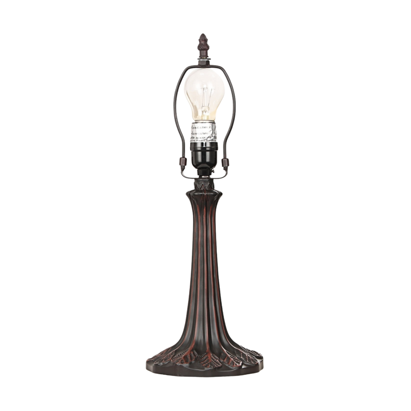 View of lamp base and hardware without shade. Tiffany Inspired Table Lamp Empress Dragonfly by Chloe Lighting