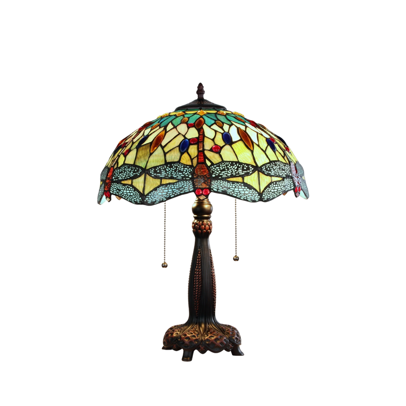 21-inch Vintage Tiffany Table Lamp Empress Dragonfly by Chloe Lighting