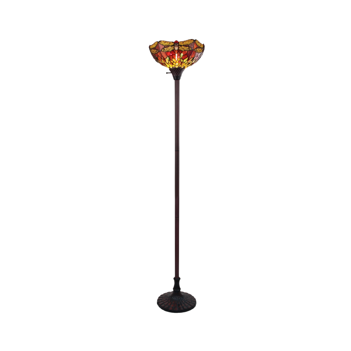 69-inch Tiffany Glass Floor Lamp Empress Dragonfly Torchiere by Chloe Lighting