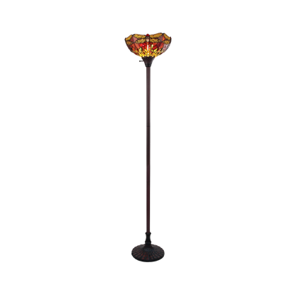69-inch Tiffany Glass Floor Lamp Empress Dragonfly Torchiere by Chloe Lighting
