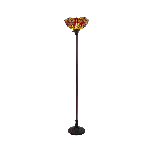 69-inch Tiffany Glass Floor Lamp Empress Dragonfly Torchiere by Chloe Lighting