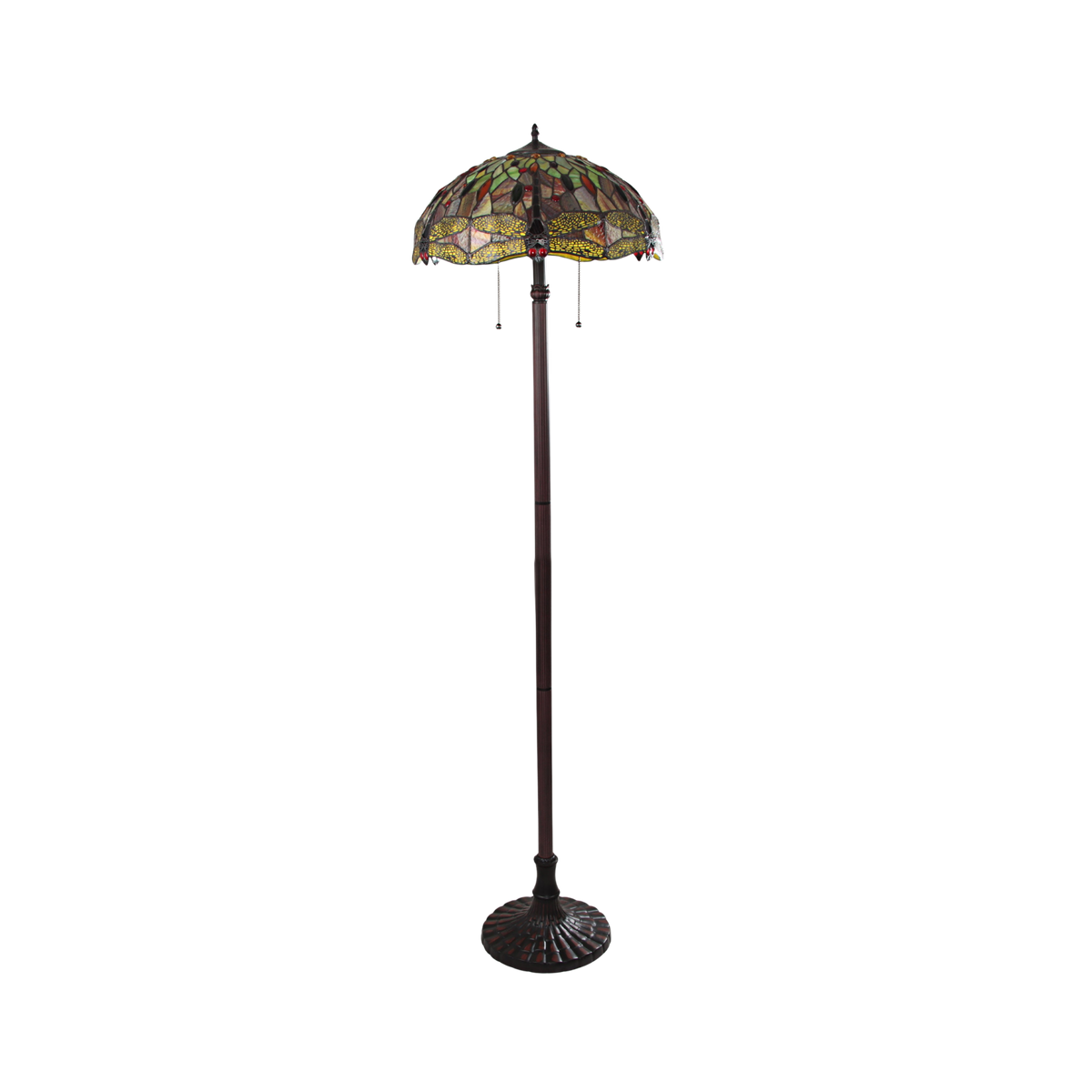 Unlit view. 65-inch Tiffany Type Floor Lamp Empress Dragonfly by Chloe Lighting