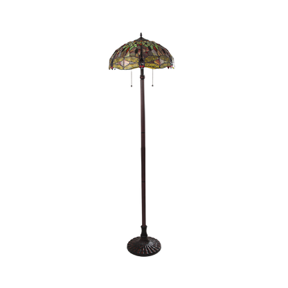 Unlit view. 65-inch Tiffany Type Floor Lamp Empress Dragonfly by Chloe Lighting
