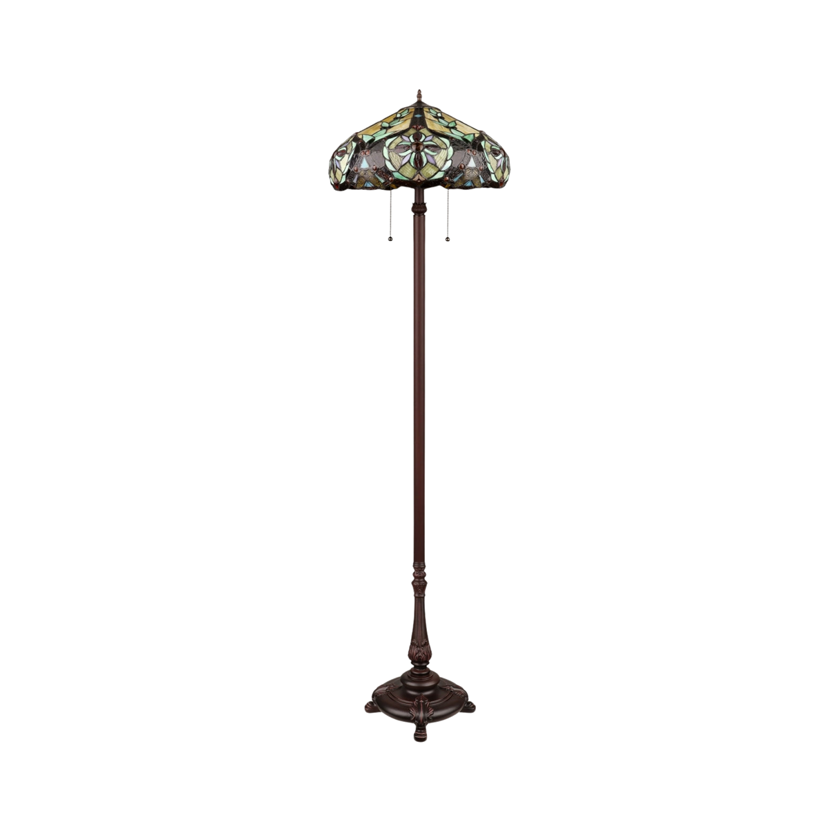 Unlit view. 66-inch Tiffany Style Floor Lamp Cora Victorian by Chloe Lighting