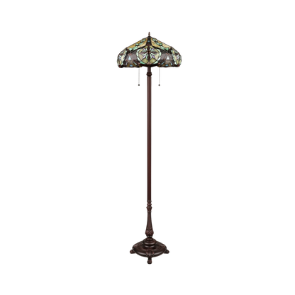 Unlit view. 66-inch Tiffany Style Floor Lamp Cora Victorian by Chloe Lighting