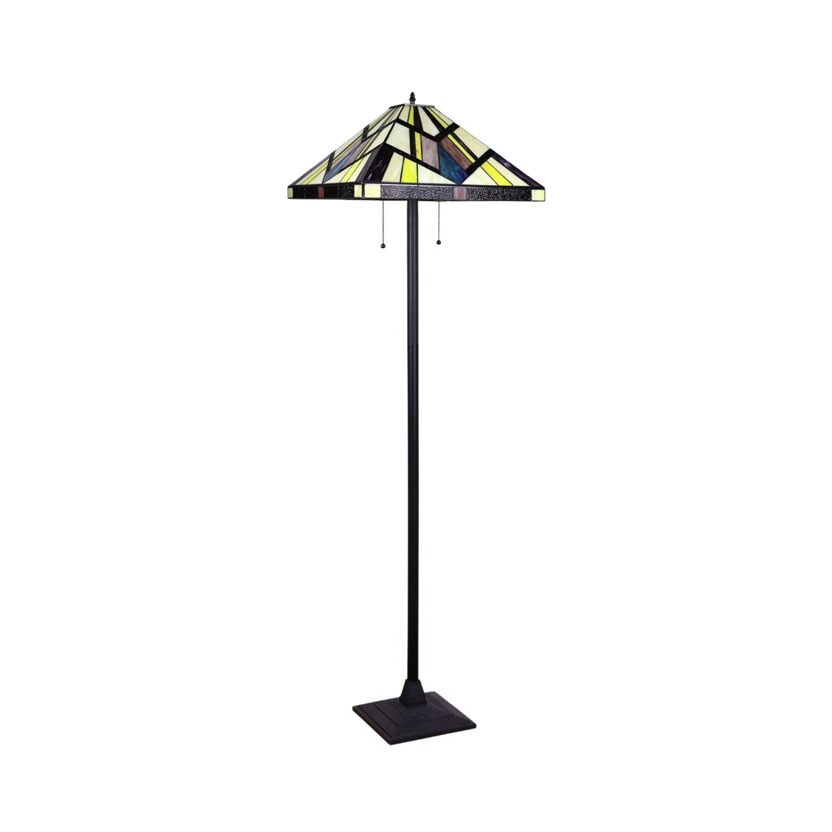 Unlit view. 65-inch Tiffany Style Floor Lamp Vincent Mission by Chloe Lighting