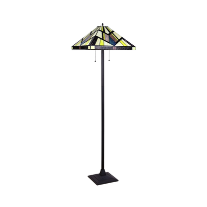 Unlit view. 65-inch Tiffany Style Floor Lamp Vincent Mission by Chloe Lighting