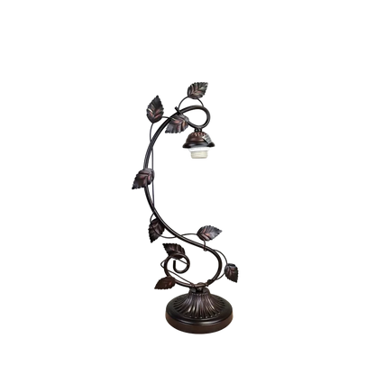 View of lamp base and hardware without shade. Tiffany Stained Glass Table Lamp Sunniva Dragonfly by Chloe Lighting