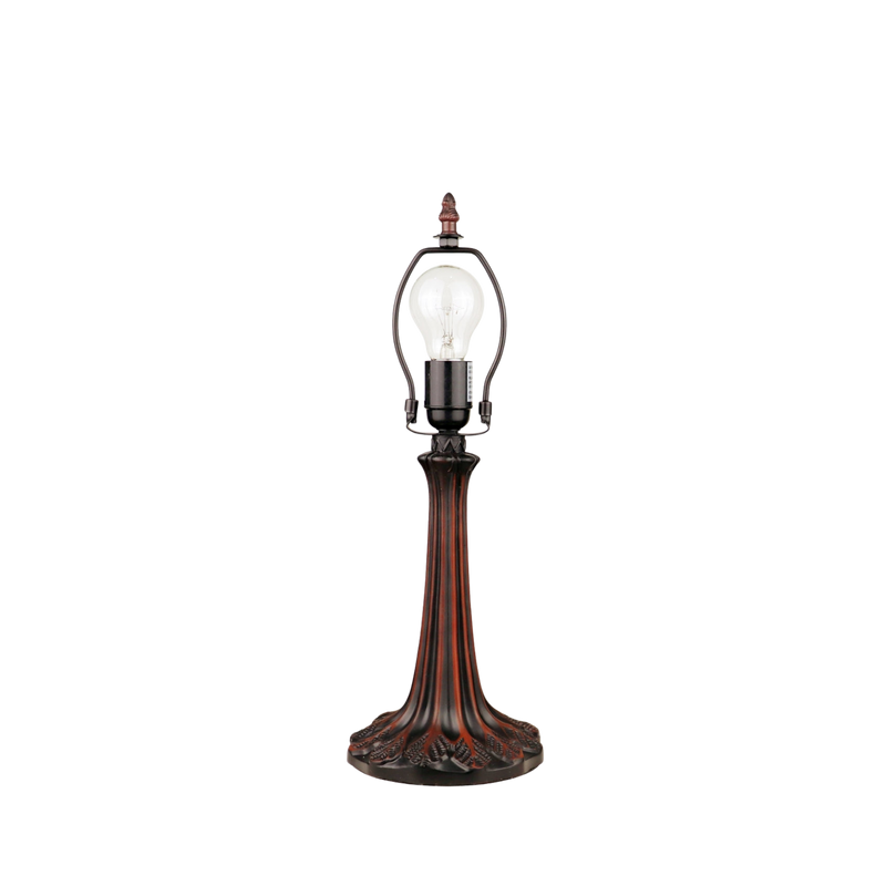 View of lamp base and hardware without shade. Tiffany Inspired Table Lamp Sunniva Dragonfly by Chloe Lighting
