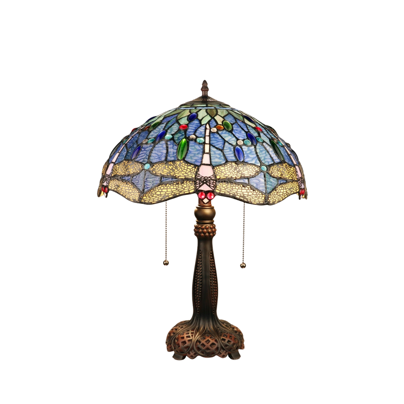 21-inch Vintage Tiffany Table Lamp Sunniva Dragonfly by Chloe Lighting