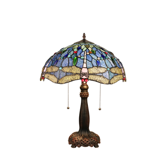 21-inch Vintage Tiffany Table Lamp Sunniva Dragonfly by Chloe Lighting