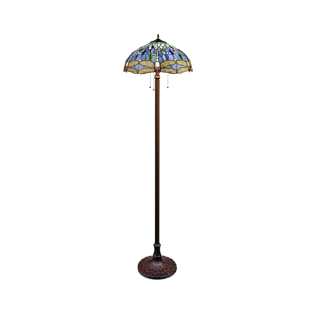 65-inch Tiffany Stained Glass Floor Lamp Sunniva Dragonfly by Chloe Lighting