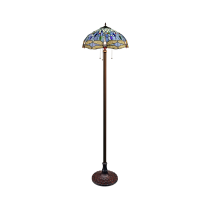 65-inch Tiffany Stained Glass Floor Lamp Sunniva Dragonfly by Chloe Lighting