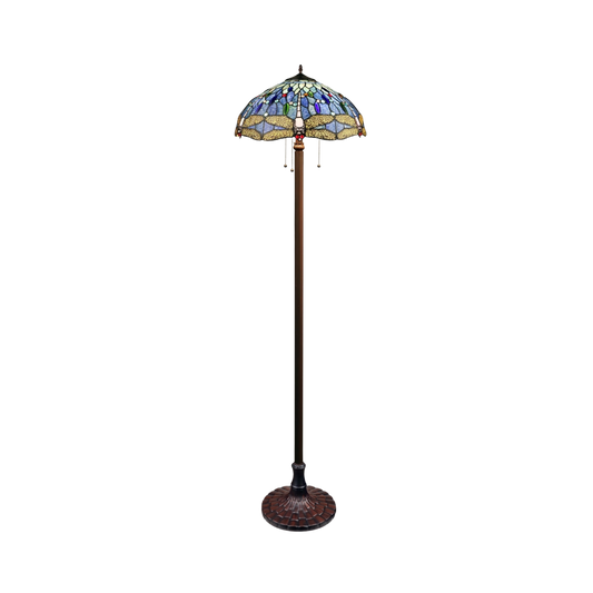 65-inch Tiffany Stained Glass Floor Lamp Sunniva Dragonfly by Chloe Lighting