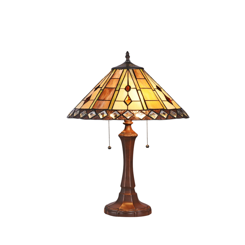 22-inch Tiffany Glass Table Lamp Godwine Geometric by Chloe Lighting