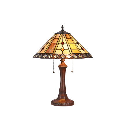 22-inch Tiffany Glass Table Lamp Godwine Geometric by Chloe Lighting